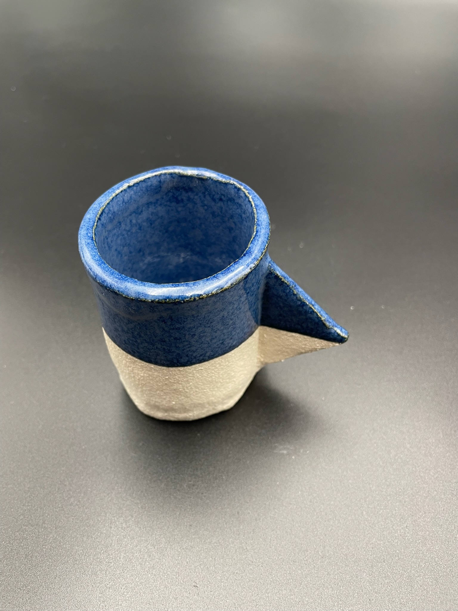 Espresso kop hvid ler og Dyb blå glasur - Billede 5