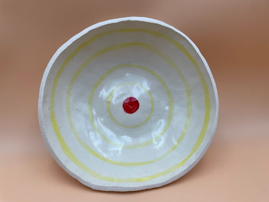 Stor stribet skål i stentøj | ByLine Ceramics