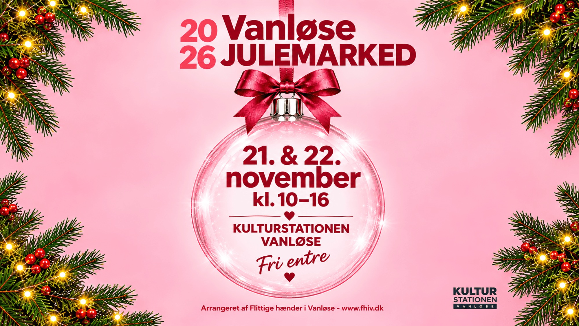 Vanløse Flittige Hænders Julemarked 21 og 22 november 2026 kl 10-16